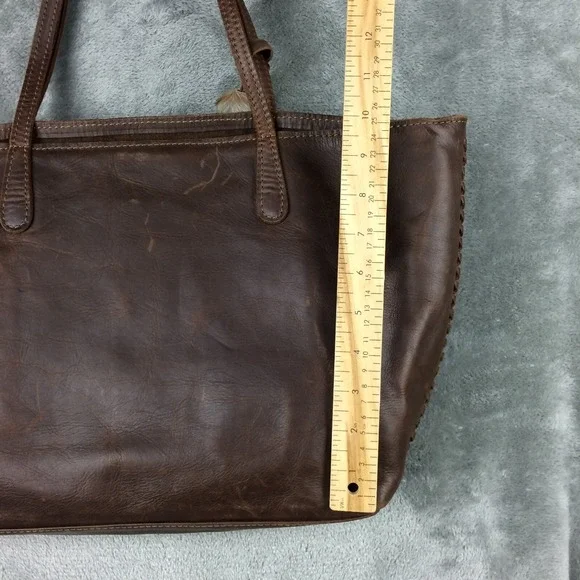 FSP Collection Leather Tote Womens Handbag Brown Open Tassel Cape Town - Picture 10 of 16